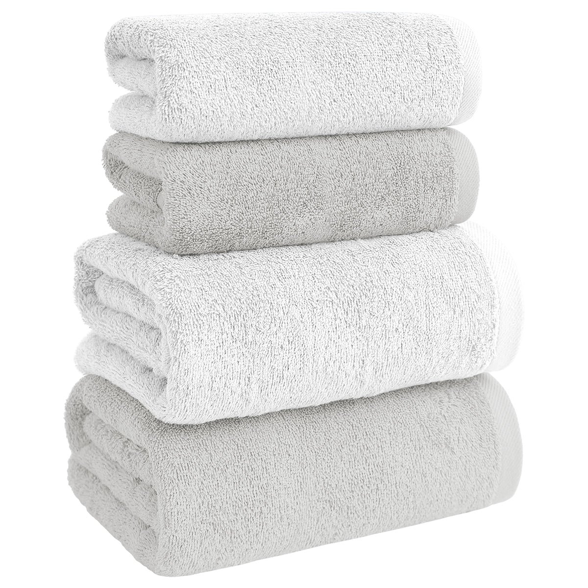 Asciugamani Bagno 100% Spugna Puro Cotone 500 Gr 4 Pezzi 2 Salvietta Viso 2 Asciugamano Ospite Mani Qualità Certificato Oeko-Tex Salviette Super Morbide Bicolore