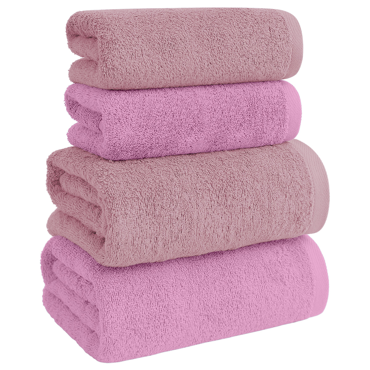 Asciugamani Bagno 100% Spugna Puro Cotone 500 Gr 4 Pezzi 2 Salvietta Viso 2 Asciugamano Ospite Mani Qualità Certificato Oeko-Tex Salviette Super Morbide Bicolore