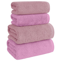 Asciugamani Bagno 100% Spugna Puro Cotone 500 Gr 4 Pezzi 2 Salvietta Viso 2 Asciugamano Ospite Mani Qualità Certificato Oeko-Tex Salviette Super Morbide Bicolore