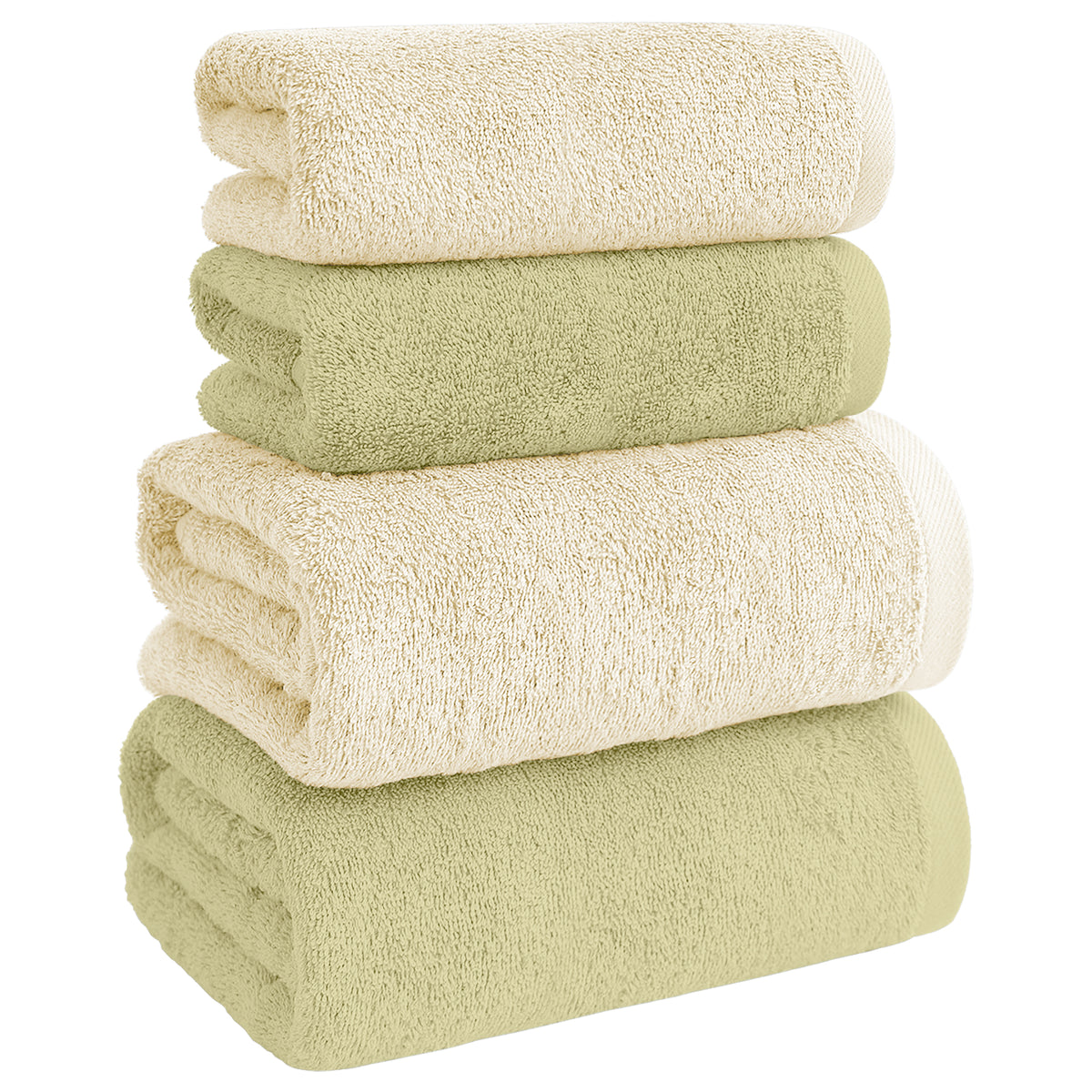 Asciugamani Bagno 100% Spugna Puro Cotone 500 Gr 4 Pezzi 2 Salvietta Viso 2 Asciugamano Ospite Mani Qualità Certificato Oeko-Tex Salviette Super Morbide Bicolore