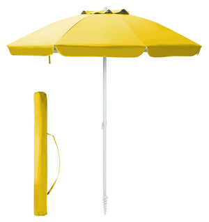 Ombrellone Da Spiaggia Grande Antivento 2.20 Metri Portatile Struttura In Acciaio A 8 Stecche Pieghevole Reclinabile Regolabile Altezza Puntale A Vite Resistente Uv Con Custodia A Tracolla