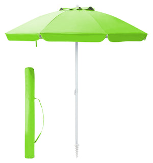 Ombrellone Da Spiaggia Grande Antivento 2.20 Metri Portatile Struttura In Acciaio A 8 Stecche Pieghevole Reclinabile Regolabile Altezza Puntale A Vite Resistente Uv Con Custodia A Tracolla