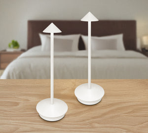 Coppia Di Lampada Da Tavolo LED Set 2 Pezzi Design Moderno Senza Fili Ricaricabile Controllo Touch Selezione Colore Intensità Dimmerabile Altezza Regolabile Con Adattatore Per Bottiglia 3000/4500/600K