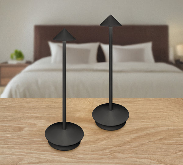 Coppia Di Lampada Da Tavolo LED Set 2 Pezzi Design Moderno Senza Fili Ricaricabile Controllo Touch Selezione Colore Intensità Dimmerabile Altezza Regolabile Con Adattatore Per Bottiglia 3000/4500/600K