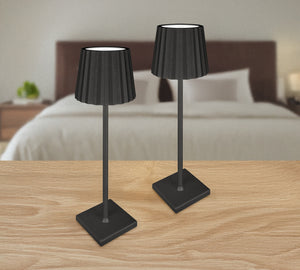 Coppia Di Lampada Da Tavolo LED Set 2 Pezzi Design Moderno Senza Fili Ricaricabile Controllo Touch Selezione Colore Intensità Dimmerabile Altezza Regolabile Con Adattatore Per Bottiglia 3000/4500/600K