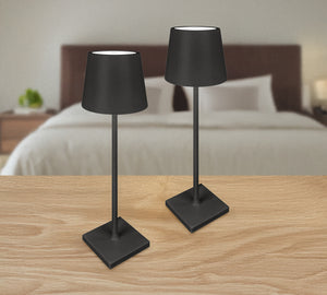 Coppia Di Lampada Da Tavolo LED Set 2 Pezzi Design Moderno Senza Fili Ricaricabile Controllo Touch Selezione Colore Intensità Dimmerabile Altezza Regolabile Con Adattatore Per Bottiglia 3000/4500/600K