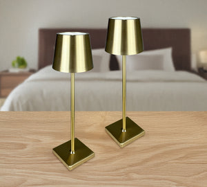 Coppia Di Lampada Da Tavolo LED Set 2 Pezzi Design Moderno Senza Fili Ricaricabile Controllo Touch Selezione Colore Intensità Dimmerabile Altezza Regolabile Con Adattatore Per Bottiglia 3000/4500/600K