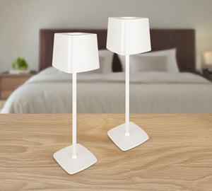 Coppia Di Lampada Da Tavolo LED Set 2 Pezzi Design Moderno Senza Fili Ricaricabile Controllo Touch Selezione Colore Intensità Dimmerabile Altezza Regolabile Con Adattatore Per Bottiglia 3000/4500/600K
