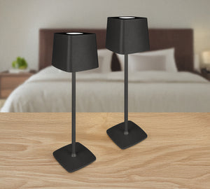 Coppia Di Lampada Da Tavolo LED Set 2 Pezzi Design Moderno Senza Fili Ricaricabile Controllo Touch Selezione Colore Intensità Dimmerabile Altezza Regolabile Con Adattatore Per Bottiglia 3000/4500/600K