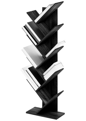 Liberia In Legno A Forma Ad Albero Scaffale 9 Ripiani Salvaspazio Verticale Camera Letto Soggiorno Studio Ufficio  Libro Mensola A Colonna Porta Libri Stile industrial Torre