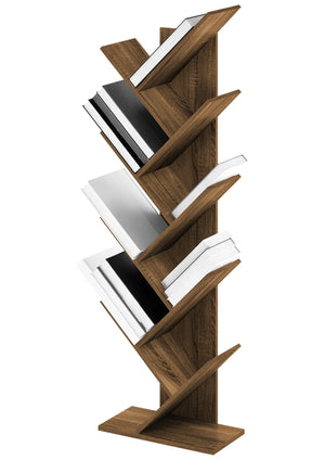 Liberia In Legno A Forma Ad Albero Scaffale 9 Ripiani Salvaspazio Verticale Camera Letto Soggiorno Studio Ufficio  Libro Mensola A Colonna Porta Libri Stile industrial Torre