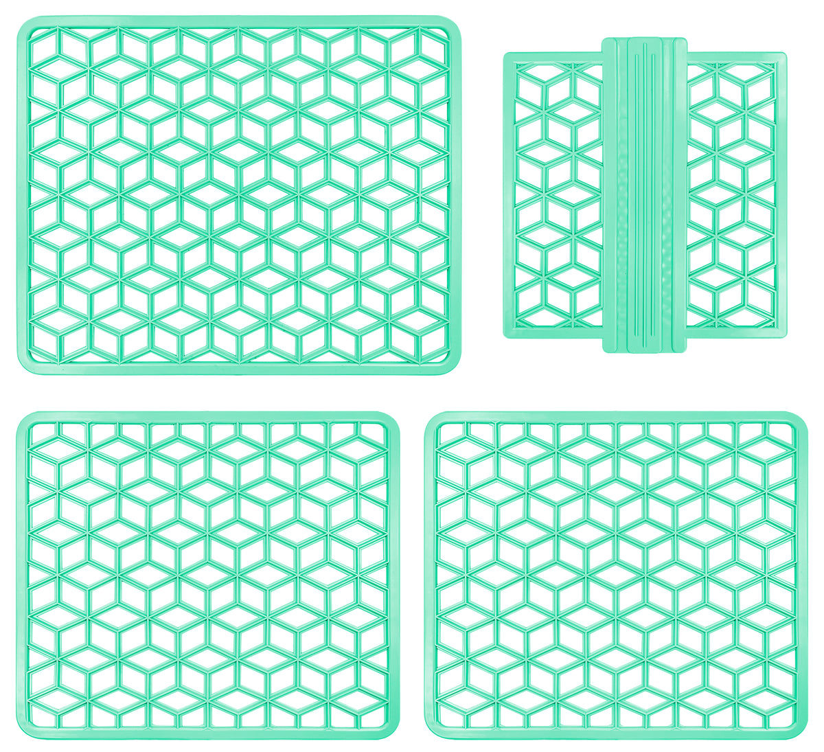 Set 4 Pezzi Tappetini Per Lavello Tappetino Antigoccia Scolapiatti Gocciolatoio Flessibile In Pvc Posate Bicchieri Accessori Cucina Protettivo Antifraffi Lavandino Cucina Prodotto Italiano