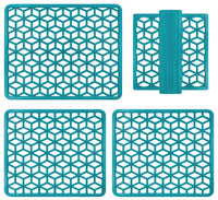 Set 4 Pezzi Tappetini Per Lavello Tappetino Antigoccia Scolapiatti Gocciolatoio Flessibile In Pvc Posate Bicchieri Accessori Cucina Protettivo Antifraffi Lavandino Cucina Prodotto Italiano