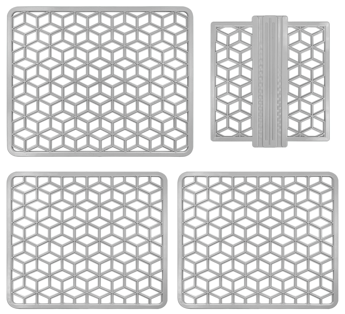 Set 4 Pezzi Tappetini Per Lavello Tappetino Antigoccia Scolapiatti Gocciolatoio Flessibile In Pvc Posate Bicchieri Accessori Cucina Protettivo Antifraffi Lavandino Cucina Prodotto Italiano