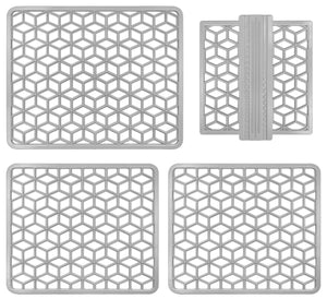 Set 4 Pezzi Tappetini Per Lavello Tappetino Antigoccia Scolapiatti Gocciolatoio Flessibile In Pvc Posate Bicchieri Accessori Cucina Protettivo Antifraffi Lavandino Cucina Prodotto Italiano