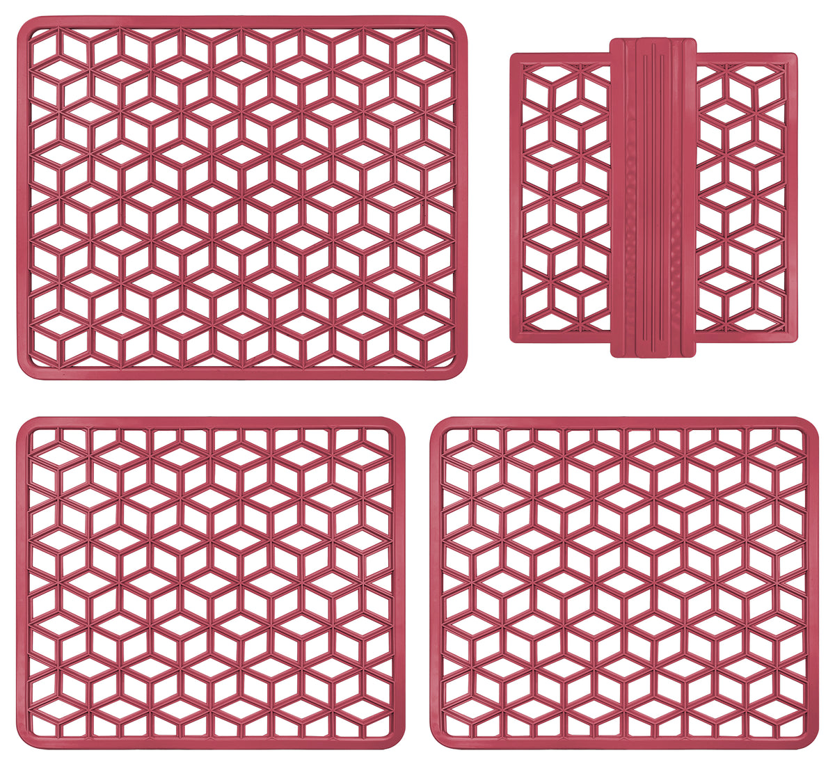 Set 4 Pezzi Tappetini Per Lavello Tappetino Antigoccia Scolapiatti Gocciolatoio Flessibile In Pvc Posate Bicchieri Accessori Cucina Protettivo Antifraffi Lavandino Cucina Prodotto Italiano