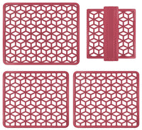 Set 4 Pezzi Tappetini Per Lavello Tappetino Antigoccia Scolapiatti Gocciolatoio Flessibile In Pvc Posate Bicchieri Accessori Cucina Protettivo Antifraffi Lavandino Cucina Prodotto Italiano
