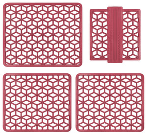 Set 4 Pezzi Tappetini Per Lavello Tappetino Antigoccia Scolapiatti Gocciolatoio Flessibile In Pvc Posate Bicchieri Accessori Cucina Protettivo Antifraffi Lavandino Cucina Prodotto Italiano