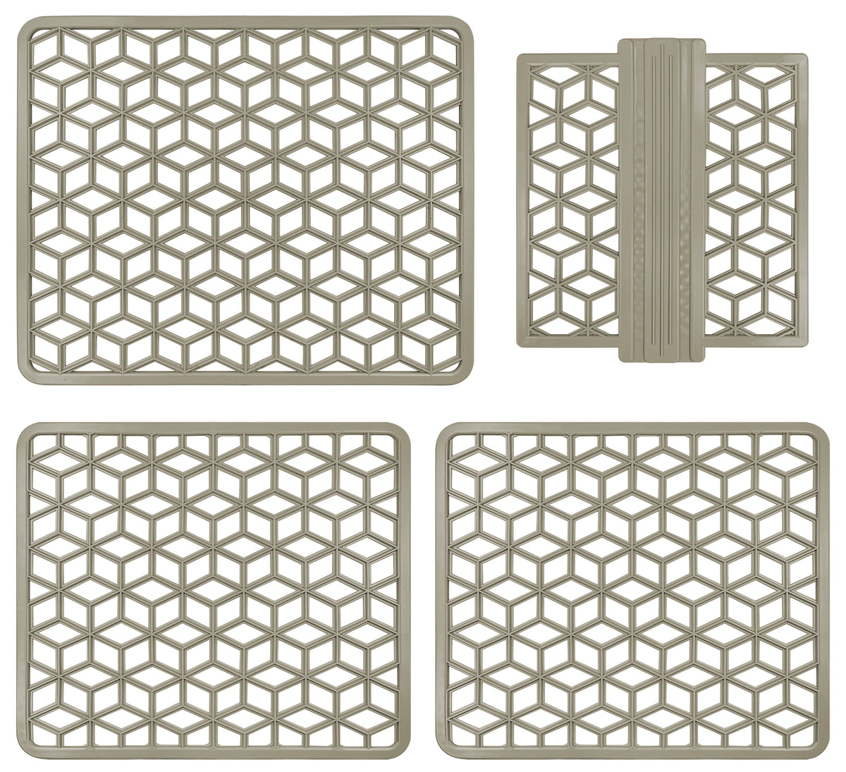 Set 4 Pezzi Tappetini Per Lavello Tappetino Antigoccia Scolapiatti Gocciolatoio Flessibile In Pvc Posate Bicchieri Accessori Cucina Protettivo Antifraffi Lavandino Cucina Prodotto Italiano