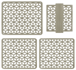 Set 4 Pezzi Tappetini Per Lavello Tappetino Antigoccia Scolapiatti Gocciolatoio Flessibile In Pvc Posate Bicchieri Accessori Cucina Protettivo Antifraffi Lavandino Cucina Prodotto Italiano
