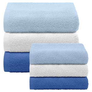 Asciugamani Bagno 100% Spugna Puro Cotone 450 Gr 6 Pezzi 3 Salvietta Viso 3 Asciugamano Ospite Mani Qualità Salviette Super Morbide Bicolore