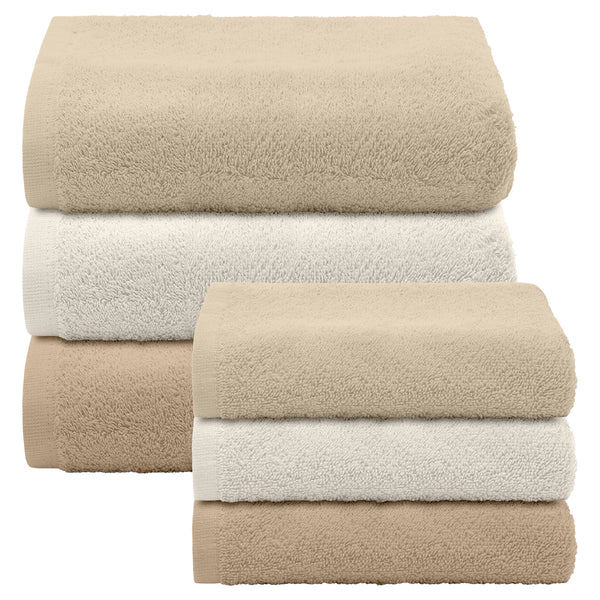 Asciugamani Bagno 100% Spugna Puro Cotone 450 Gr 6 Pezzi 3 Salvietta Viso 3 Asciugamano Ospite Mani Qualità Salviette Super Morbide Bicolore