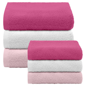 Asciugamani Bagno 100% Spugna Puro Cotone 450 Gr 6 Pezzi 3 Salvietta Viso 3 Asciugamano Ospite Mani Qualità Salviette Super Morbide Bicolore