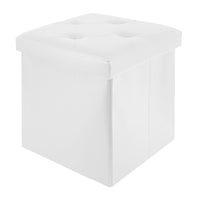 Pouf Poggiapiedi In Ecopelle 2 In 1 Contenitore 38x38Cm Quadrato Salotto Sgabello Camera Soggiorno Portaoggetti Design Moderno Complemento D'arredo Portaoggetti
