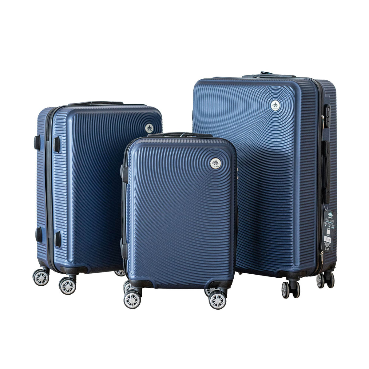 Coveri Set Di 3 Valigie Rigide ABS Valigia Da Viaggio Con Chiusura Lucchetto Combinazione Grande Media Piccola Forti Resistenti Manico Telescopico Ruote Staccabili Trolley