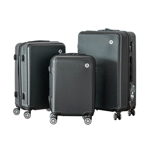 Coveri Set Di 3 Valigie Rigide ABS Valigia Da Viaggio Con Chiusura Lucchetto Combinazione Grande Media Piccola Forti Resistenti Manico Telescopico Ruote Staccabili Trolley