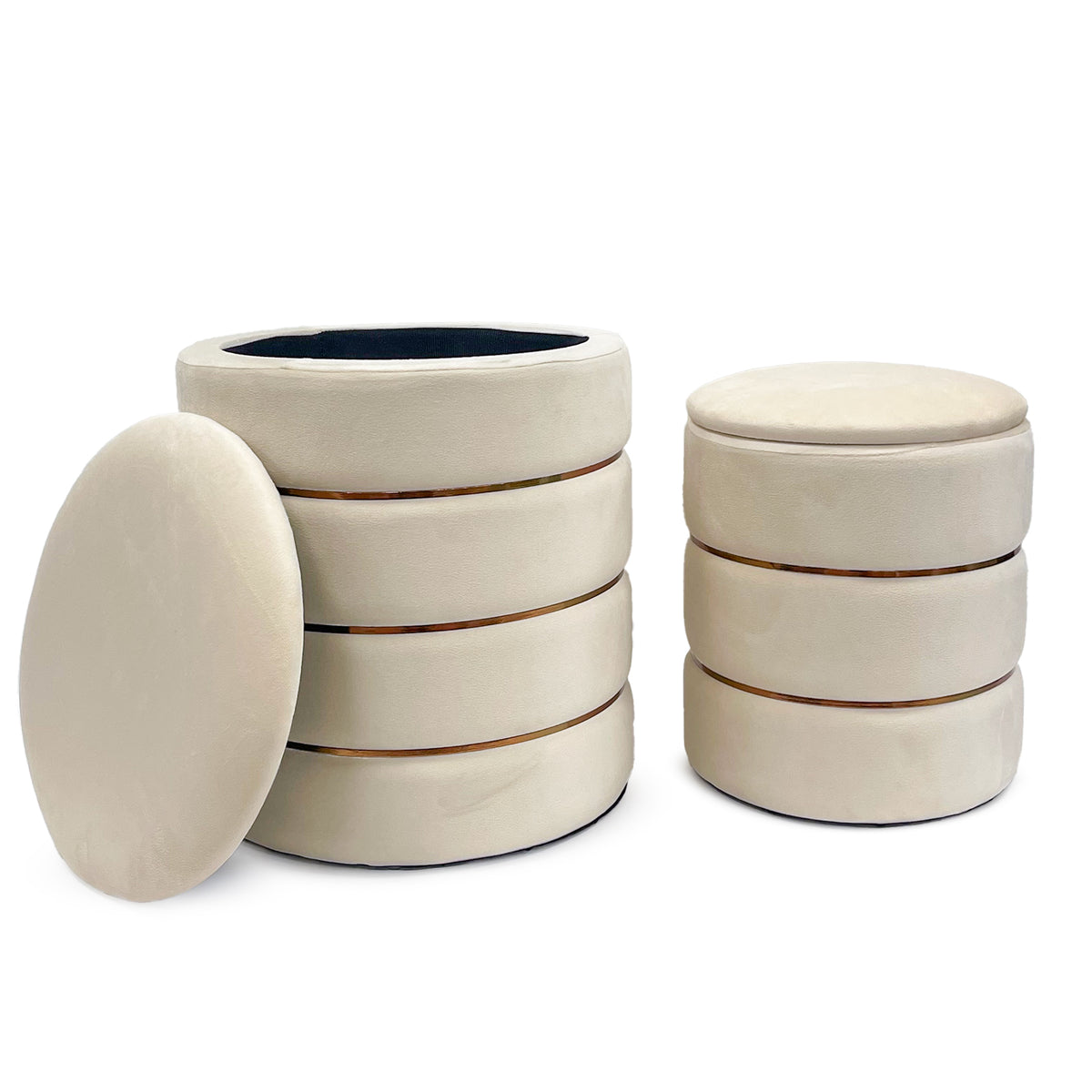 Coppia Pouf Poggiapiedi in Velluto 4 Colori Il Gruppone