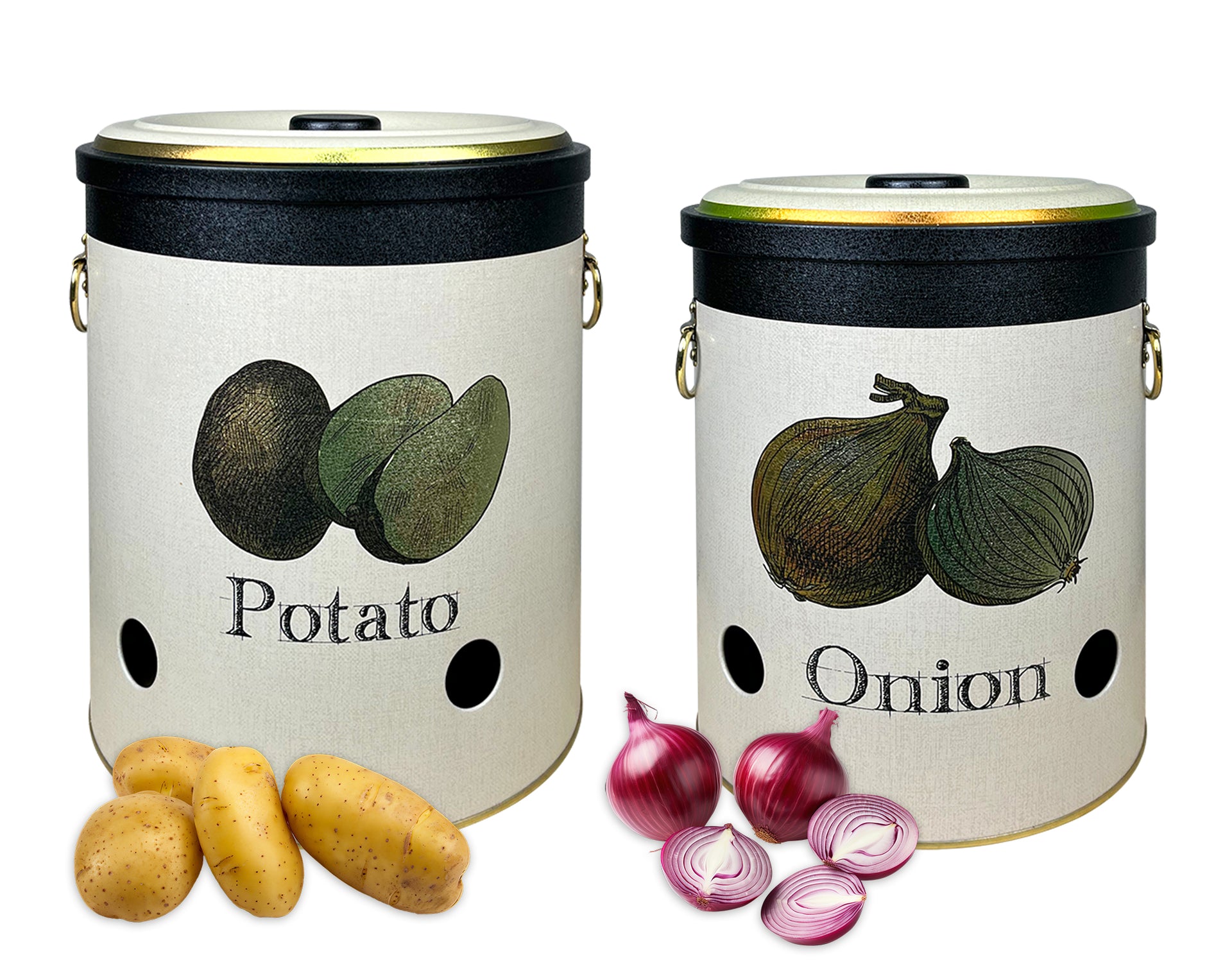 Contenitore Per Patate ARTECSIS Verde Salvia Con Coperchio, 4 Kg E 6 Adesivi Inclusi