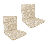 Set Cuscini Sedia Con Schienale e Laccetti Banda Elastica 40 x 80 Cm