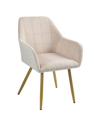 Poltroncina Classica con Braccioli per Camera da Letto in Velluto Design Moderno, con Gambe in Metallo Modello Odette