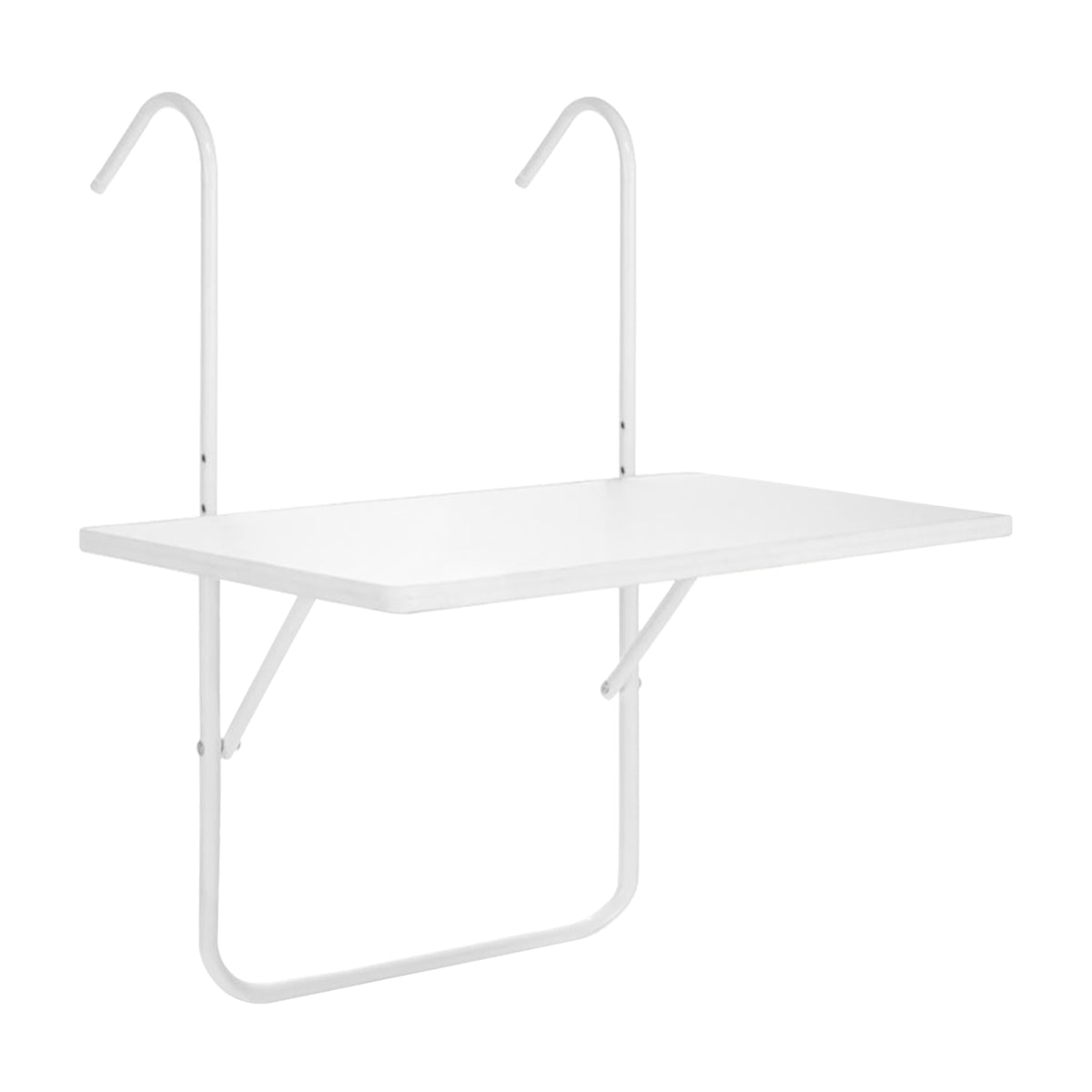 Tavolino Pieghevole Da Balcone 60x40Cm Tavolo Sospeso Da Appendere Alla Ringhiera Richiudibile Salvaspazio Altezza Regolabile Struttura In Metallo Impermeabile Uv Resistent Antiruggine