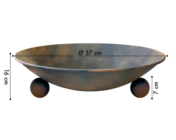 Braciere Da Giardino Ø57 Cm Cesto Da Esterno Per Fuoco Design Moderno Arredo Giardino Colore Ruggine Con Fori Drenaggio Interno Utilizzabile Come PortaLegna  PortaOggetti PortaVasi