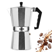 Caffettiera Moka Caffè 9 Tazze Grande Per Piani Ad Induzione Realizzata In Alluminio Manico E Pomolo Termico Certificata Contatto Alimentare