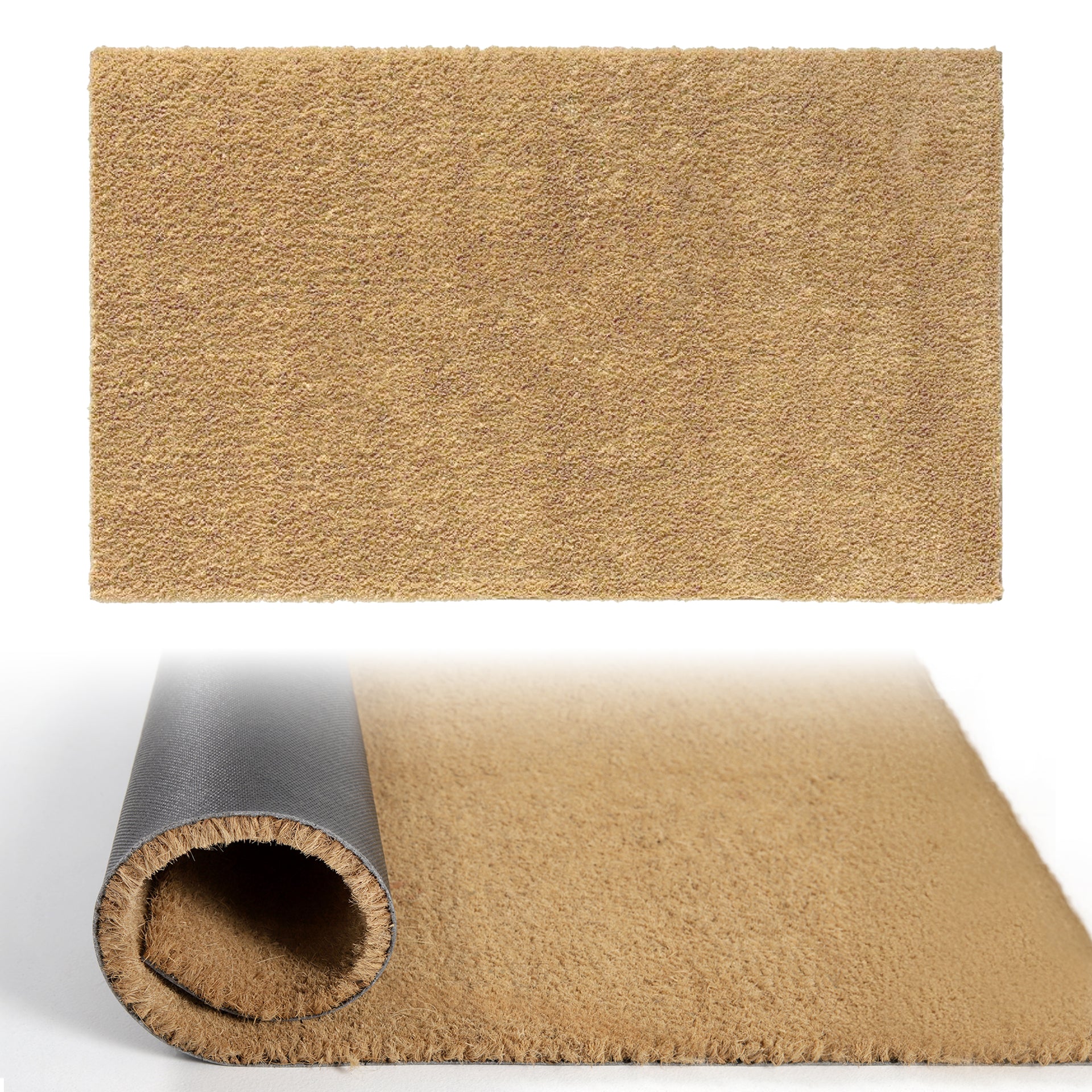 Relaxdays Zerbino Semicircolare, 60 X 100 Cm/XXL, Fibra Cocco, Tappetino Ingresso In Gomma Design Semicircolare Marrone 84653919