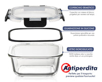 24 Pezzi Contenitori Ermetici Per Alimenti In Vetro Borosilicato 12 Contenitore 12 Coperchi Antiperdita Casa Ufficio Lavoro Scuola BPA FREE Firgo Freezer Microonde Lavastoviglie Porta Cibo Mangiare Viaggio