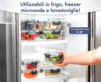24 Pezzi Contenitori Ermetici Per Alimenti In Vetro Borosilicato 12 Contenitore 12 Coperchi Antiperdita Casa Ufficio Lavoro Scuola BPA FREE Firgo Freezer Microonde Lavastoviglie Porta Cibo Mangiare Viaggio