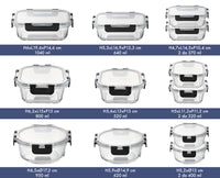 24 Pezzi Contenitori Ermetici Per Alimenti In Vetro Borosilicato 12 Contenitore 12 Coperchi Antiperdita Casa Ufficio Lavoro Scuola BPA FREE Firgo Freezer Microonde Lavastoviglie Porta Cibo Mangiare Viaggio
