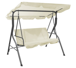 Dondolo da Giardino 3 Posti con Tetto Parasole Regolabile Reclinabile Impermeabile Struttura in Acciaio 173x109x157 Cm Tinta Unita Seduta Ammortizzata