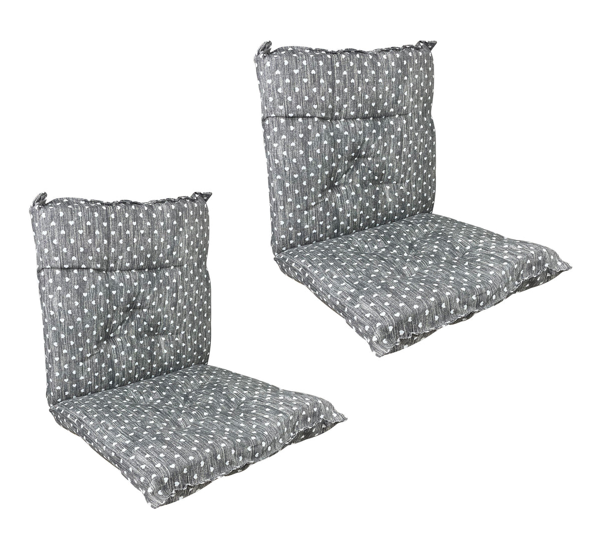 Set Cuscini Sedia Con Schienale e Laccetti Banda Elastica 40 x 80 Cm