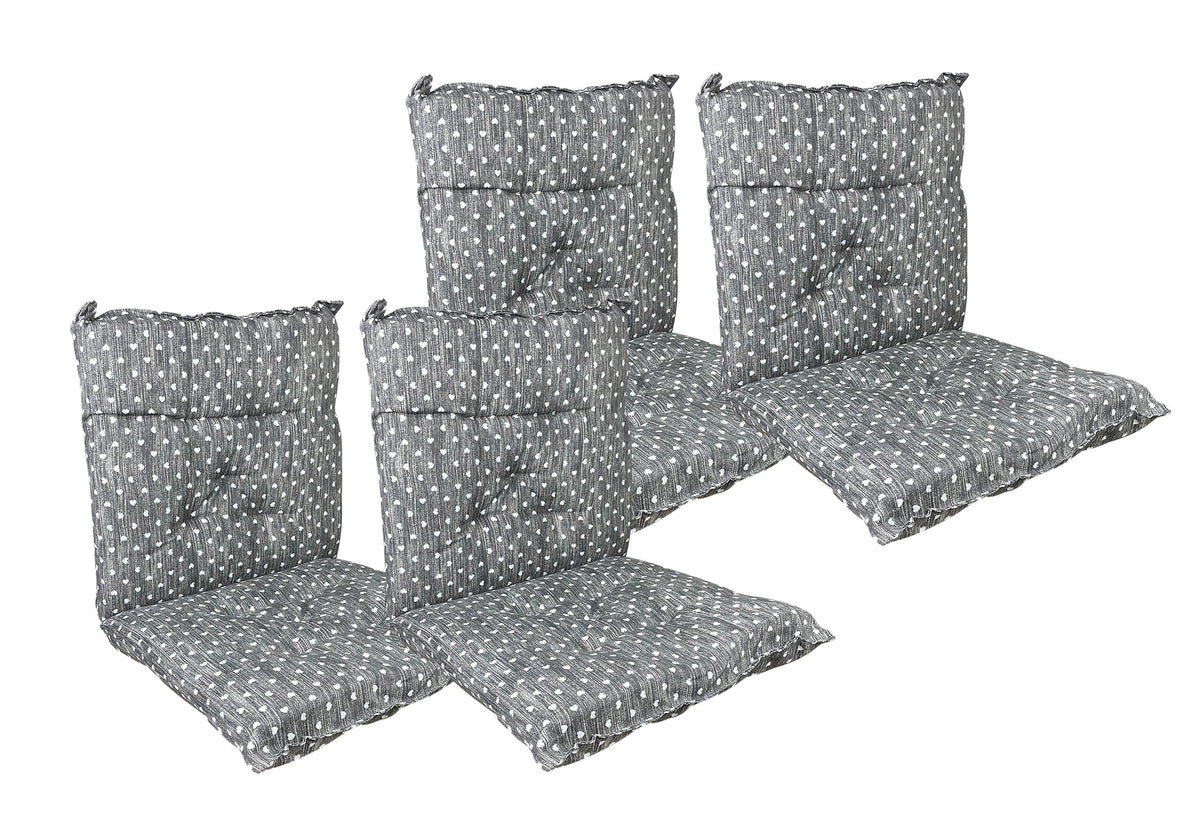 Set Cuscini Sedia Con Schienale e Laccetti Banda Elastica 40 x 80 Cm
