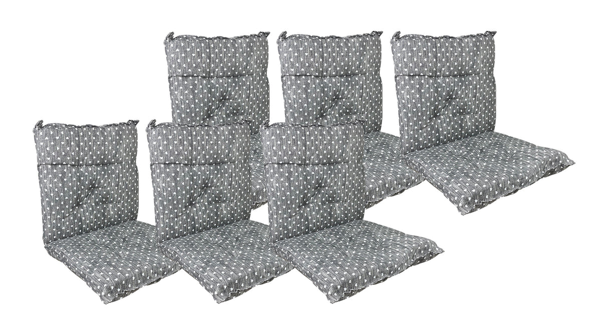 Set Cuscini Sedia Con Schienale e Laccetti Banda Elastica 40 x 80 Cm