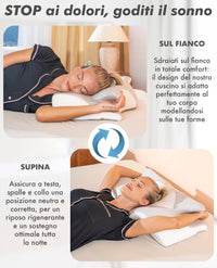Cuscino Farfalla 6 Zone Ergonomico In Memory Foam 2 In 1 Ortopedico Guanciale Collo Supporto Cervicale Braccio Sotto Sfoderabile Lavabile Dormire Lateralmente Pancia Schiena
