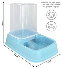 Dispenser Cibo Acqua Gatti Cani Distributore Automatico Crocchette Grande Capiente 8 Litri