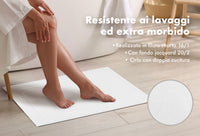 Tappeto Bagno Bianco Scendidoccia Lavabile In Lavatrice Ricamo Piedi 45x70 Cm Ideale Per Casa Hotel B&B Lavabile Lavanderia 60 Gradi