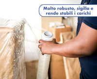 Casa 6 Rotoli Pellicola Imballaggio 160 Mt da 2.2Kg 23 Micron Altezza 50 Cm Prodotto Italiano Estensibile Multiuso Extra Resistente Spedizioni Trasloco Misure e Peso Reali