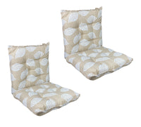 Set Cuscini Sedia Con Schienale e Laccetti Banda Elastica 40 x 80 Cm
